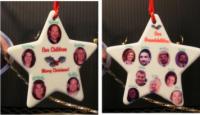 Star Ornament with children on one side and grandchildren on other.
