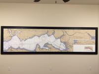 This is a 3 ft by 12 foot working Nautical Map of the Choctawhatchee Bay pressed on hard board 