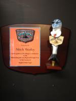 CUSTOM CHERRY BOARD WITH SKIPJACK TAP AWARD FOR ALL BREWMASTERS