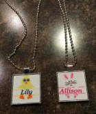 Square necklaces made for my granddaughter and friend