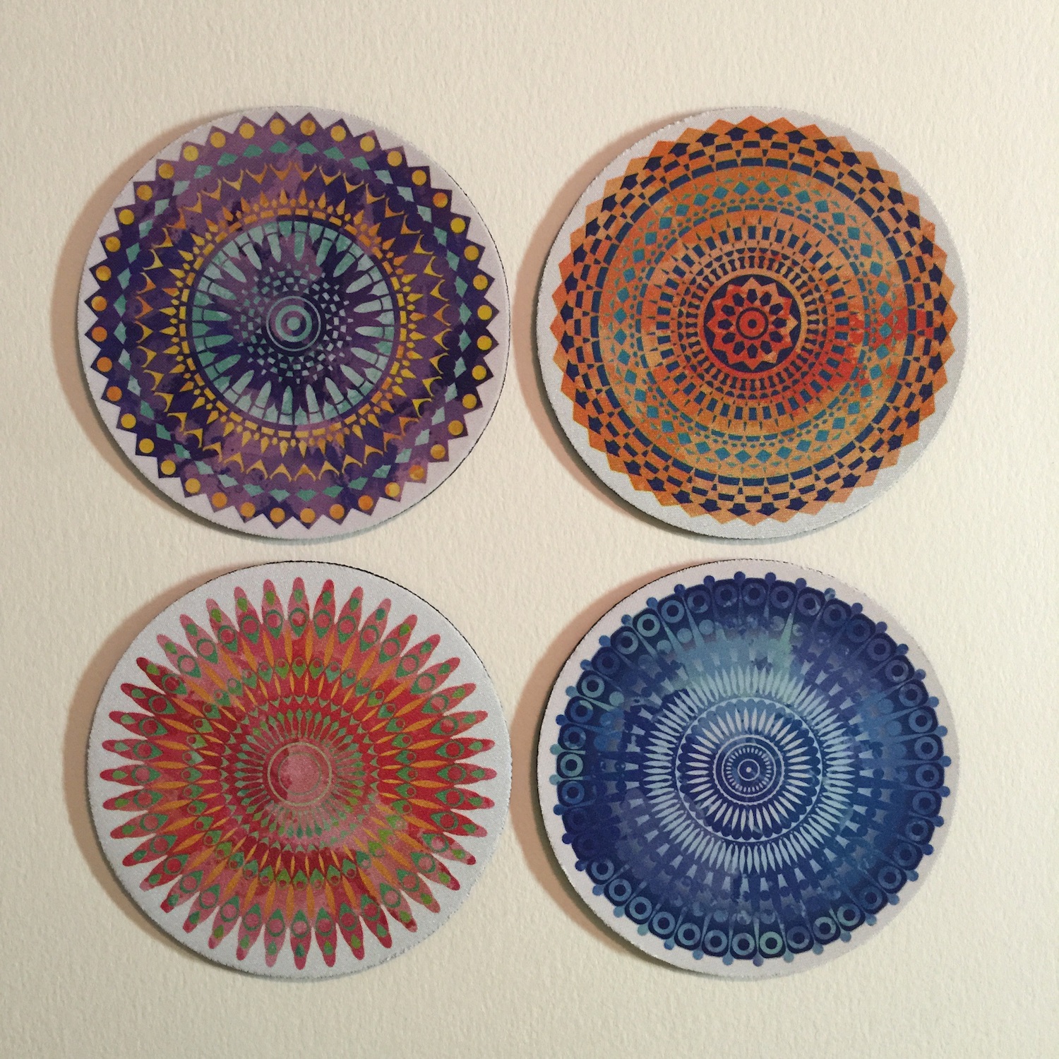 set of 4 unique mandala designs