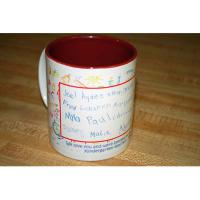 This mug was made for a retiring kindergarten teacher.  The children wrote their names and I sc
