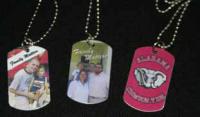Double sided dog tags.