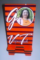 Virginia Tech colors on cell phone stand - with spot for picture