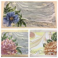 Floral print on marble background. Ready for personalization.