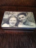 Yesteryear photo preserved on  tin container.  This was for one of my best friends.  Her parent