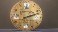 Grandchildren wall clock with 4 grandchildren and patina copper background. Looks so good! Firs