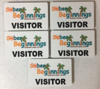 Name badges for customer for their visitors.