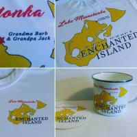 Customized Vapor apparel with matching camp cups, coozies and coasters for a summer home on the