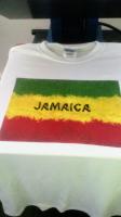 Green, Yellow & Red colors
with name Jamaica in Black in the middle