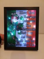 8x10 Colorlyte Photo Glass in Wood Box Frame with Fairy Lights.