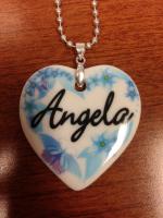 Personalized Porcelain Heart Necklace