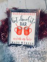 8x10 dry erase board hot chocolate bar sign.  90 seconds 400 degrees