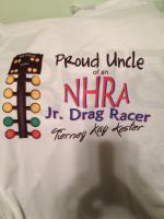 My daughter drag races so we made our family members some shirts.  :-)