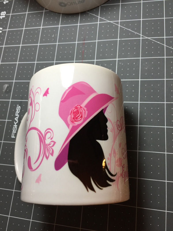 Silhouette of a lady mousepad and matching mug