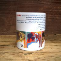 Custom photo mug with original Warhol style graphics & personal message.