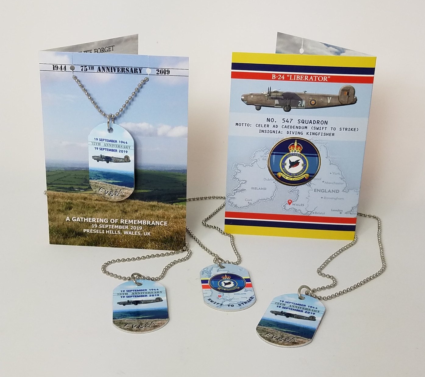 Commemorative Dog Tag Set made with sublimation printing