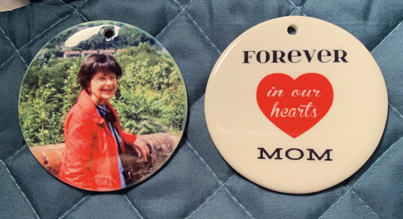 Memorial ornament made with sublimation printing