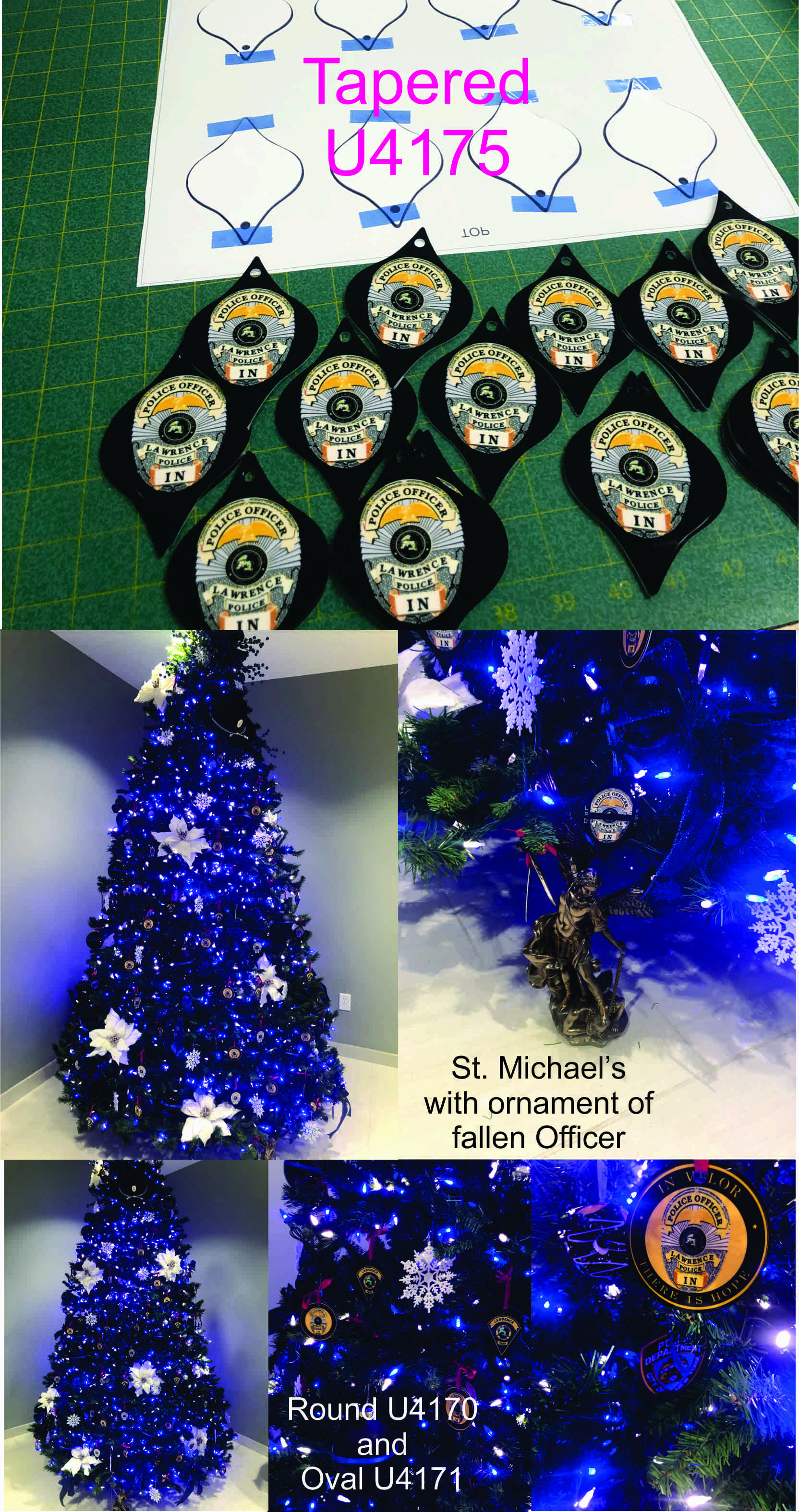 Lawrence ornaments made with sublimation printing