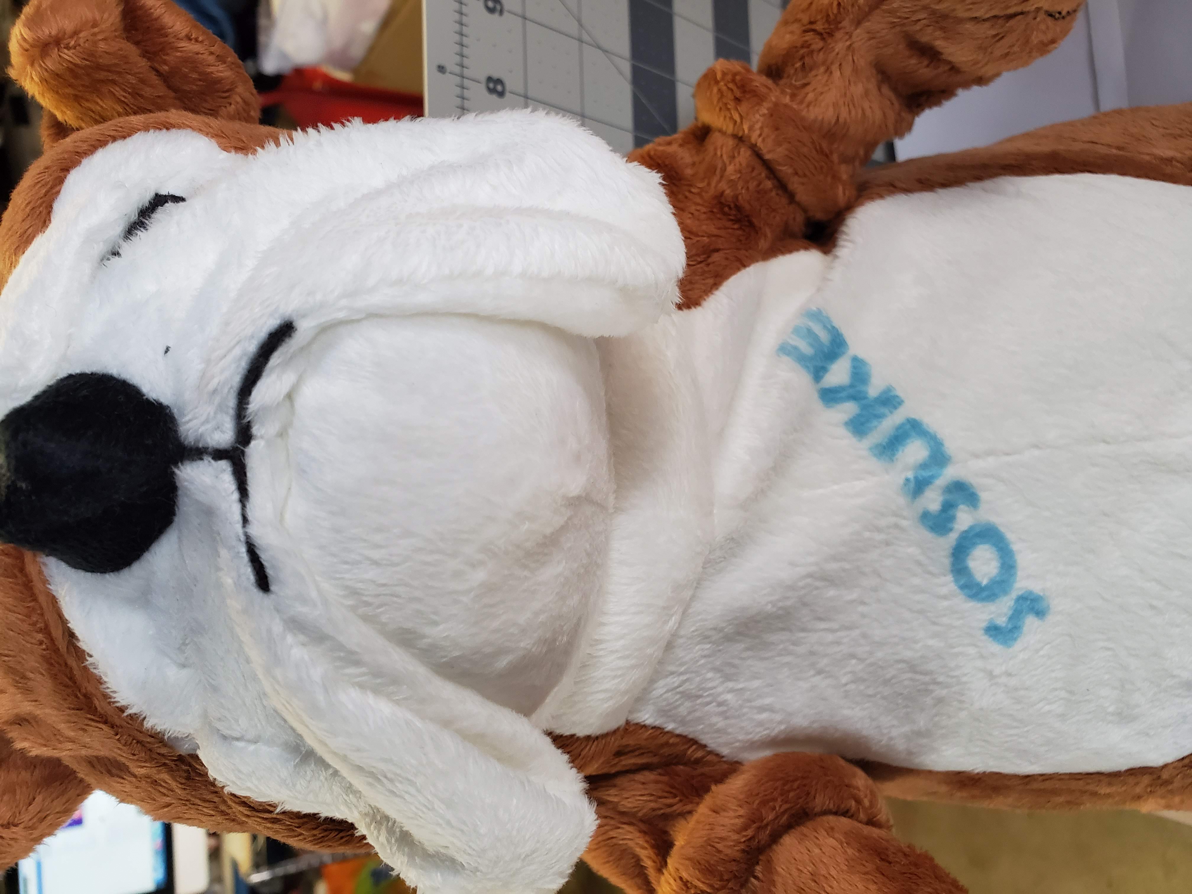 Sublimated name on stuffed animal made with sublimation printing