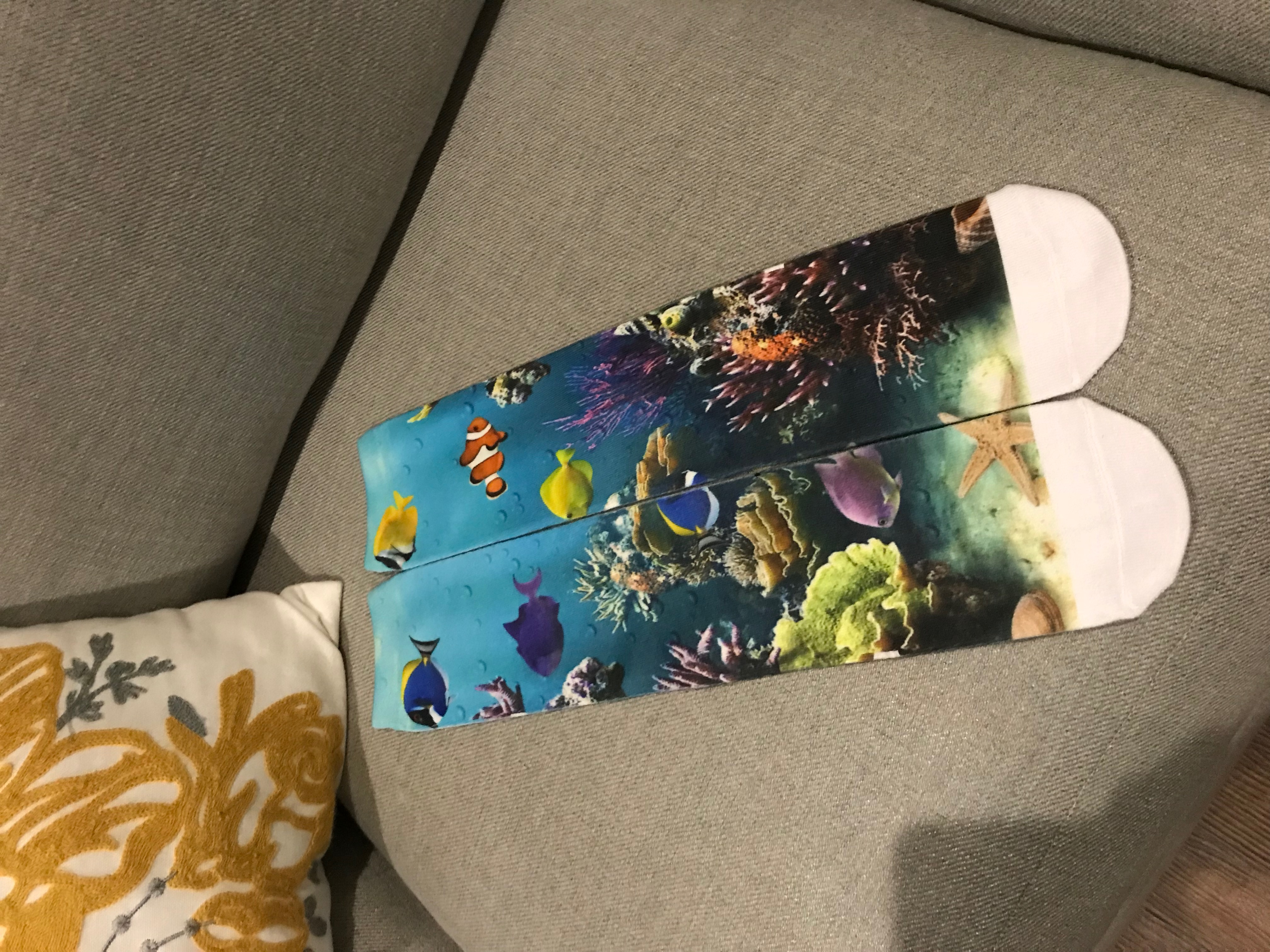 Underwater socks made with sublimation printing