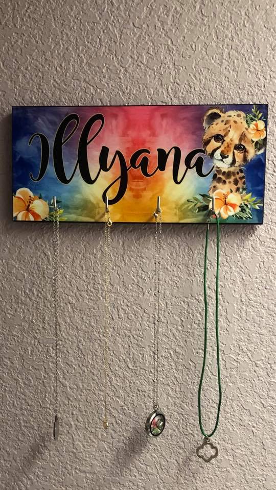 Necklace Holder made with sublimation printing