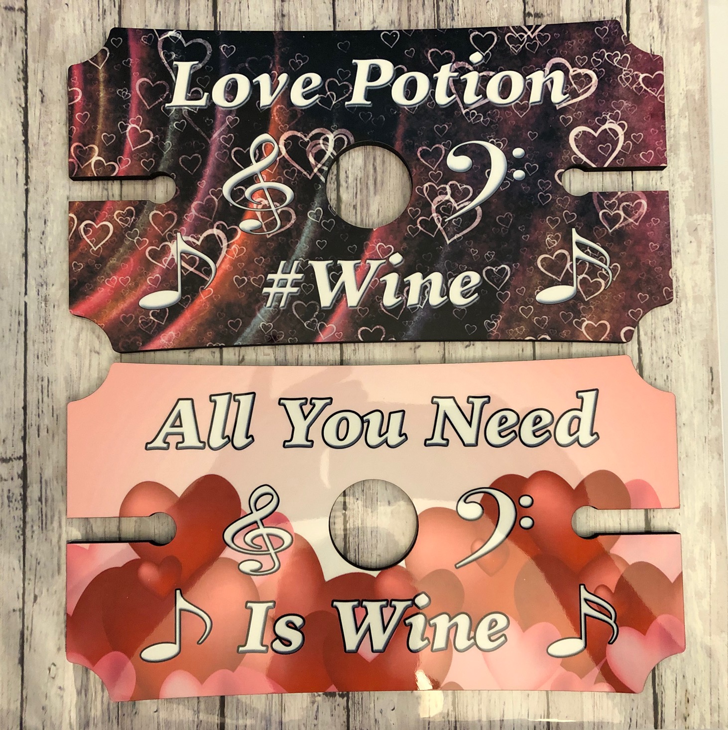 Valentine's Wine Caddy made with sublimation printing