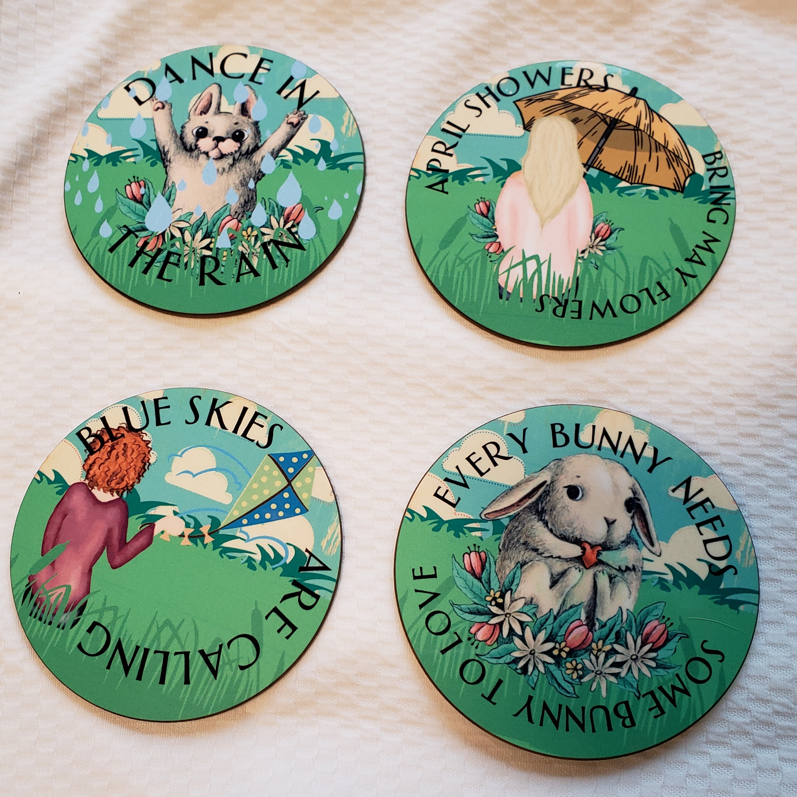 Spring coasters made with sublimation printing