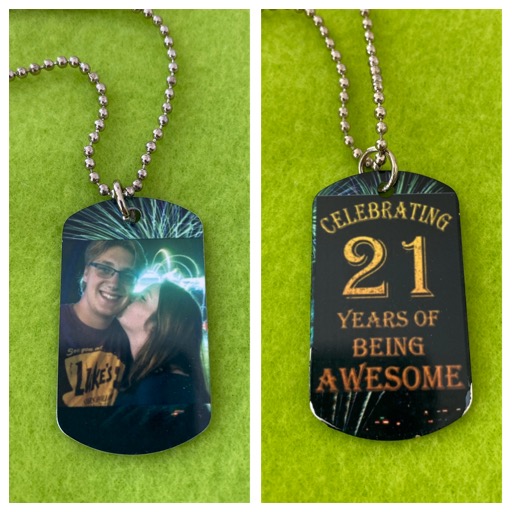 Dog tag made with sublimation printing