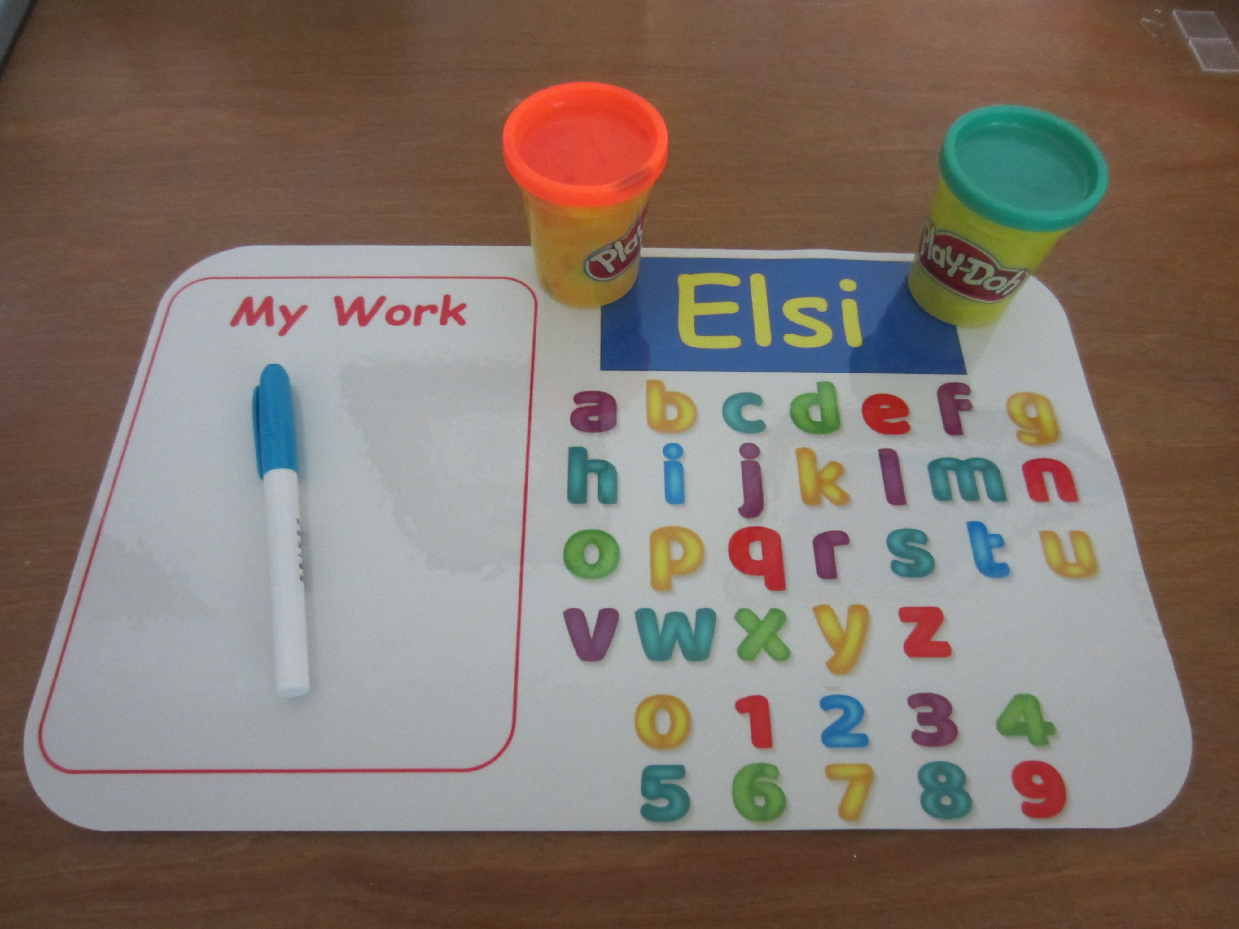 Child's Personalized Play-Dough Mat made with sublimation printing