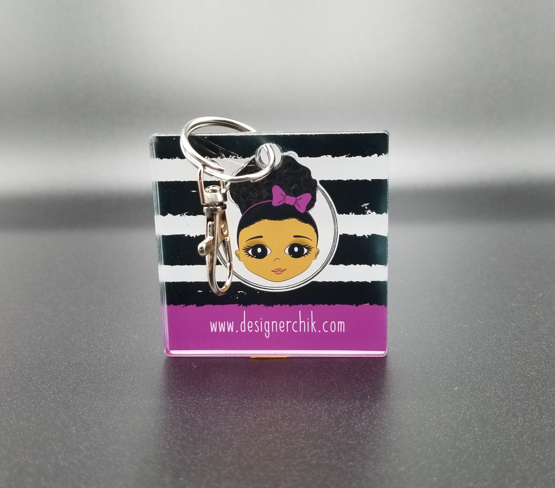 Acrylic keychain made with sublimation printing