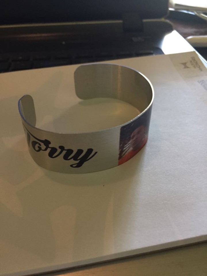 memorial cuff bracelet made with sublimation printing
