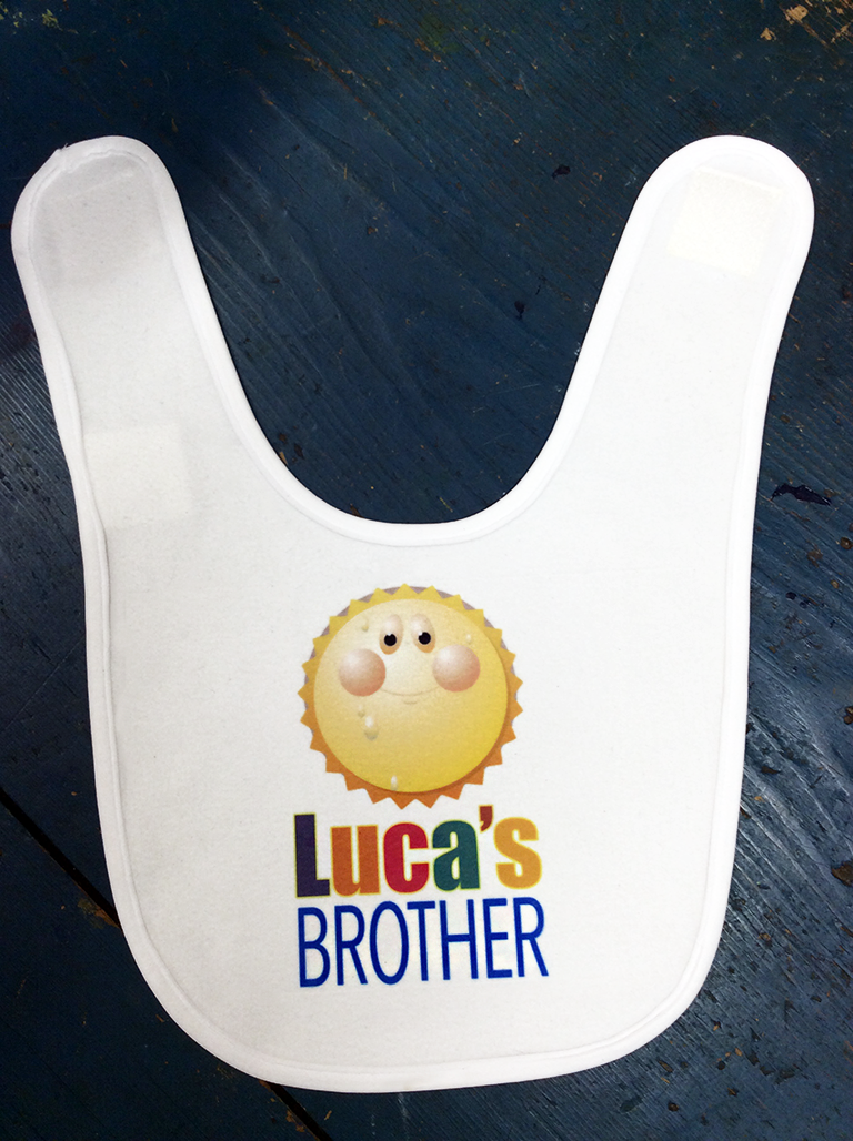 Soft Baby Bib made with sublimation printing