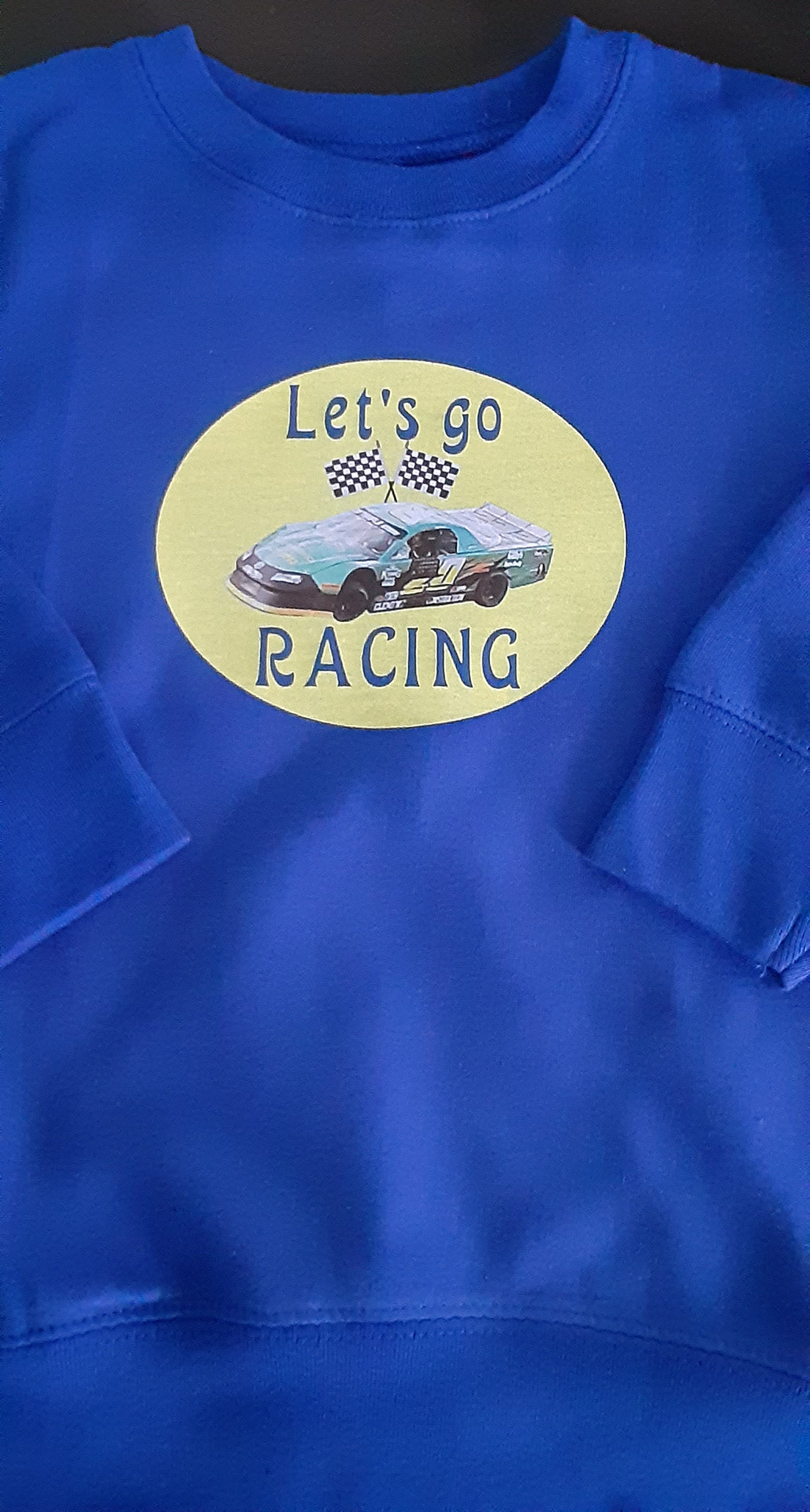 Lets Go Racing made with sublimation printing