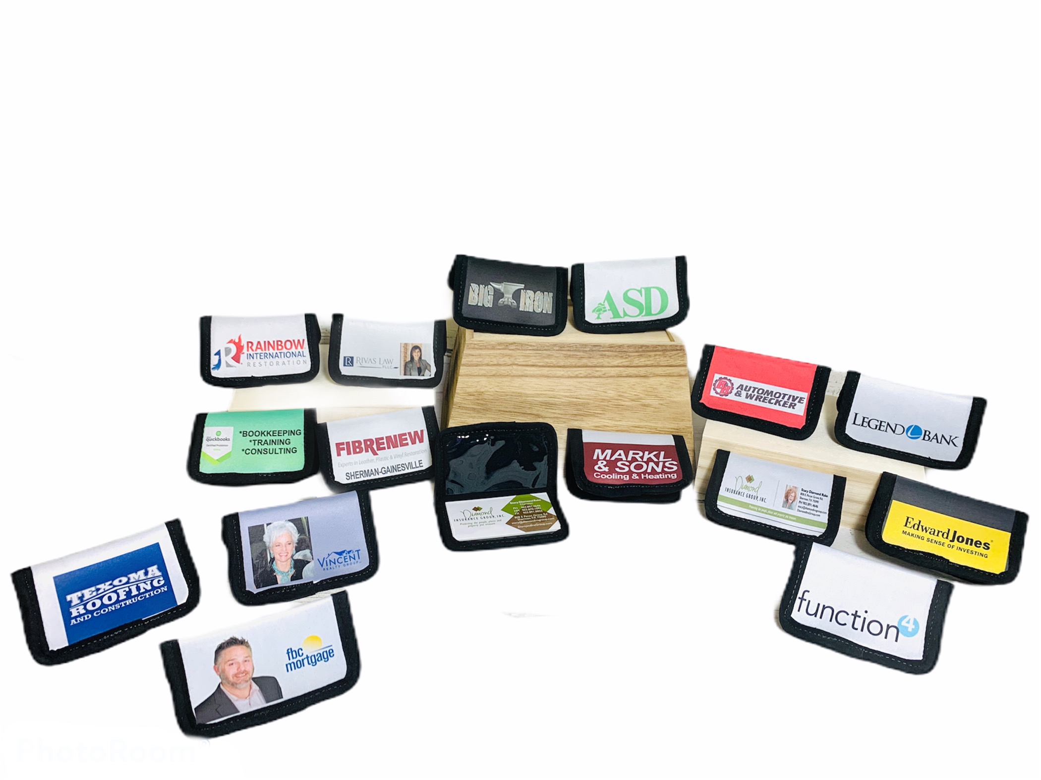 Business Card Holder Networking Giveaway made with sublimation printing