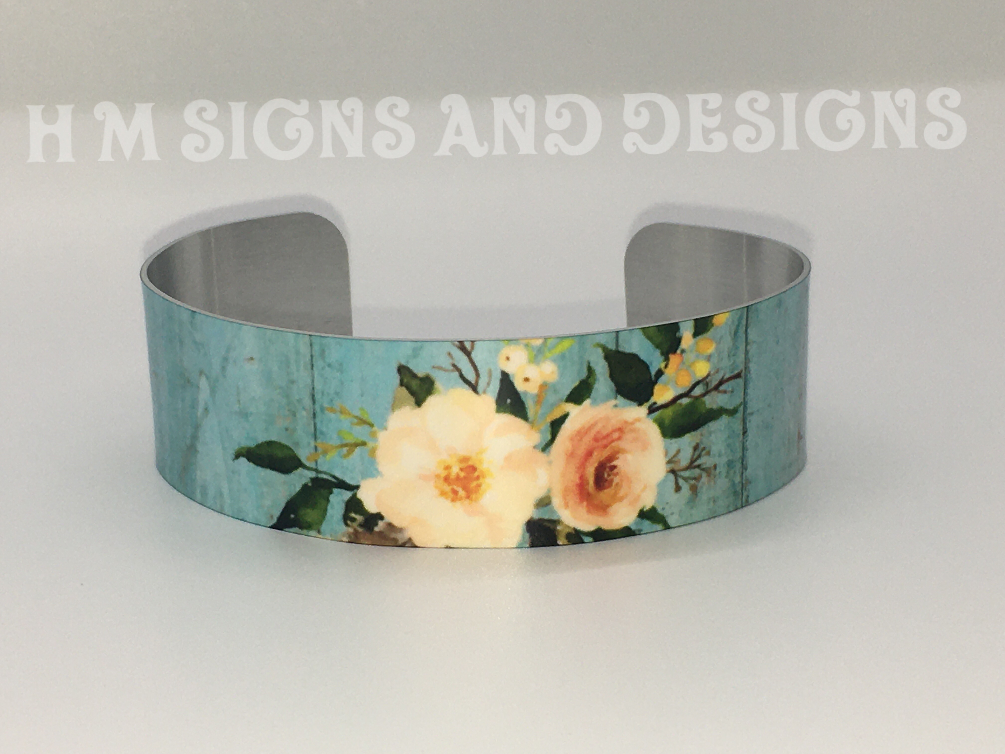 Rustic Turquoise Cuff Bracelet made with sublimation printing