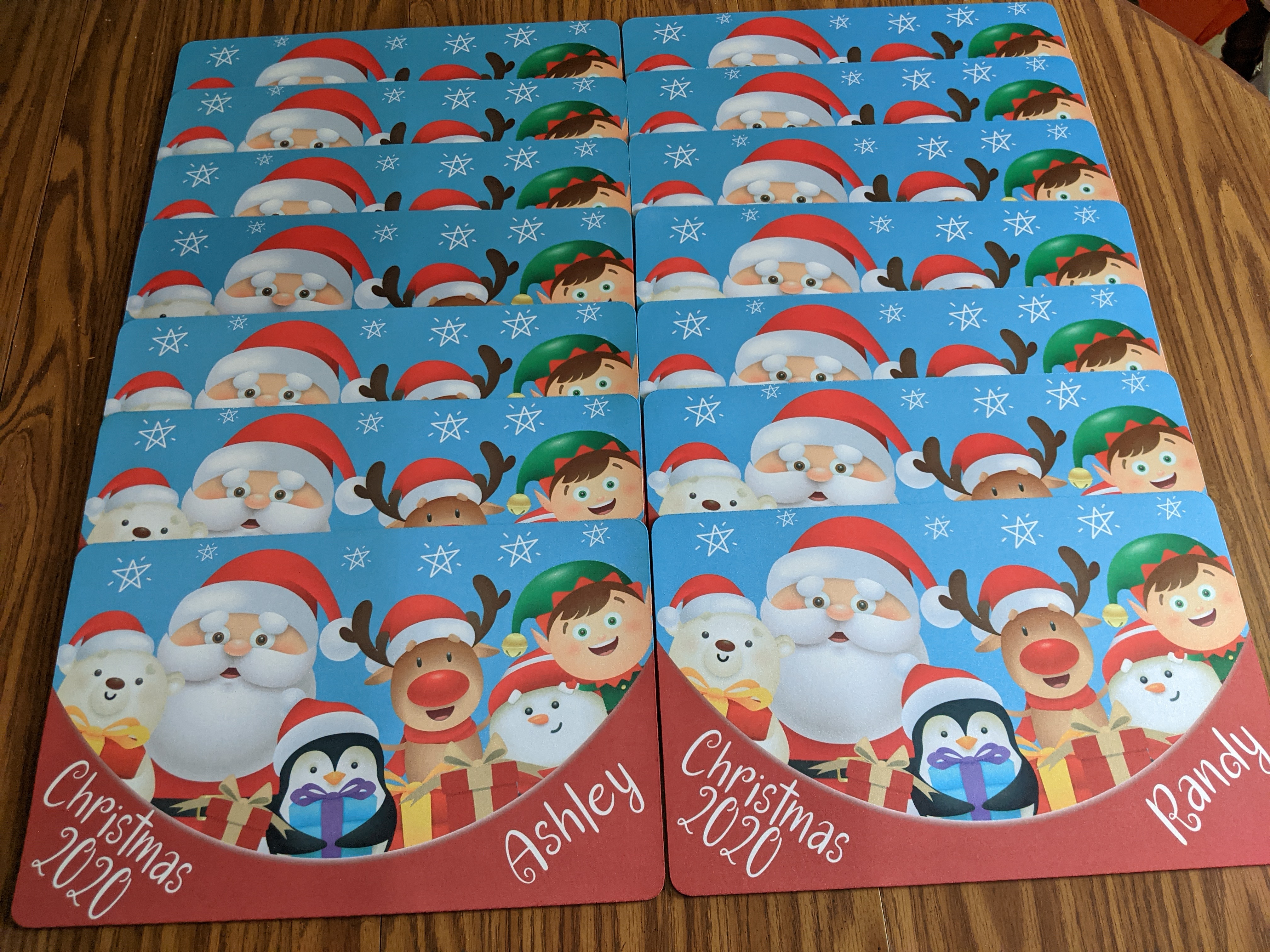 Christmas Place Mats made with sublimation printing