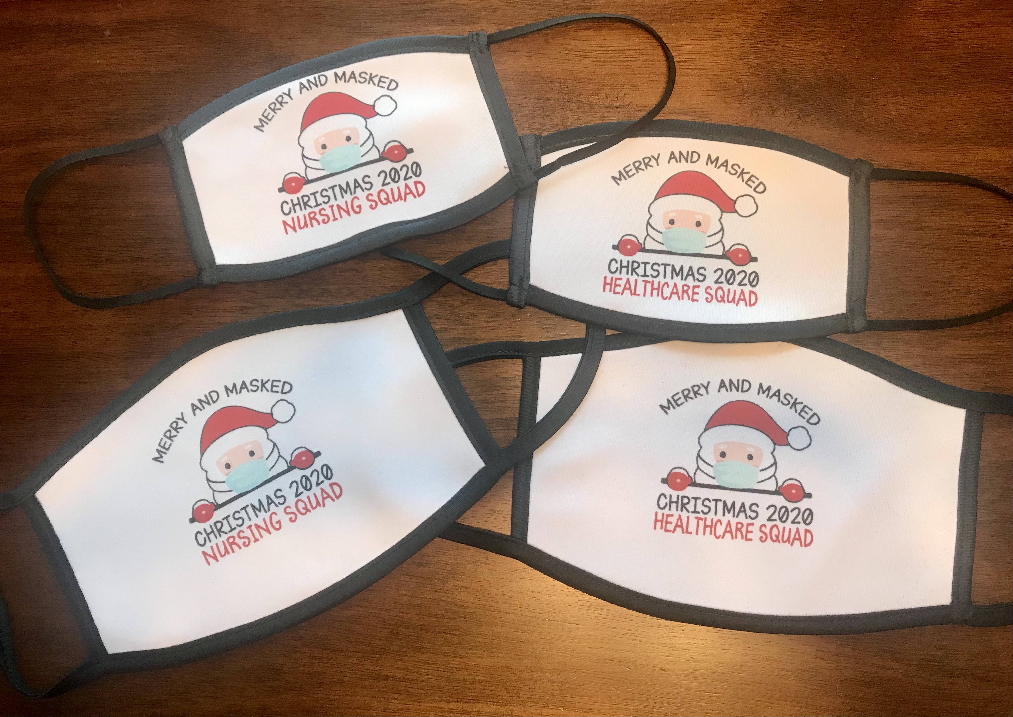 Masked and Merry 1 made with sublimation printing