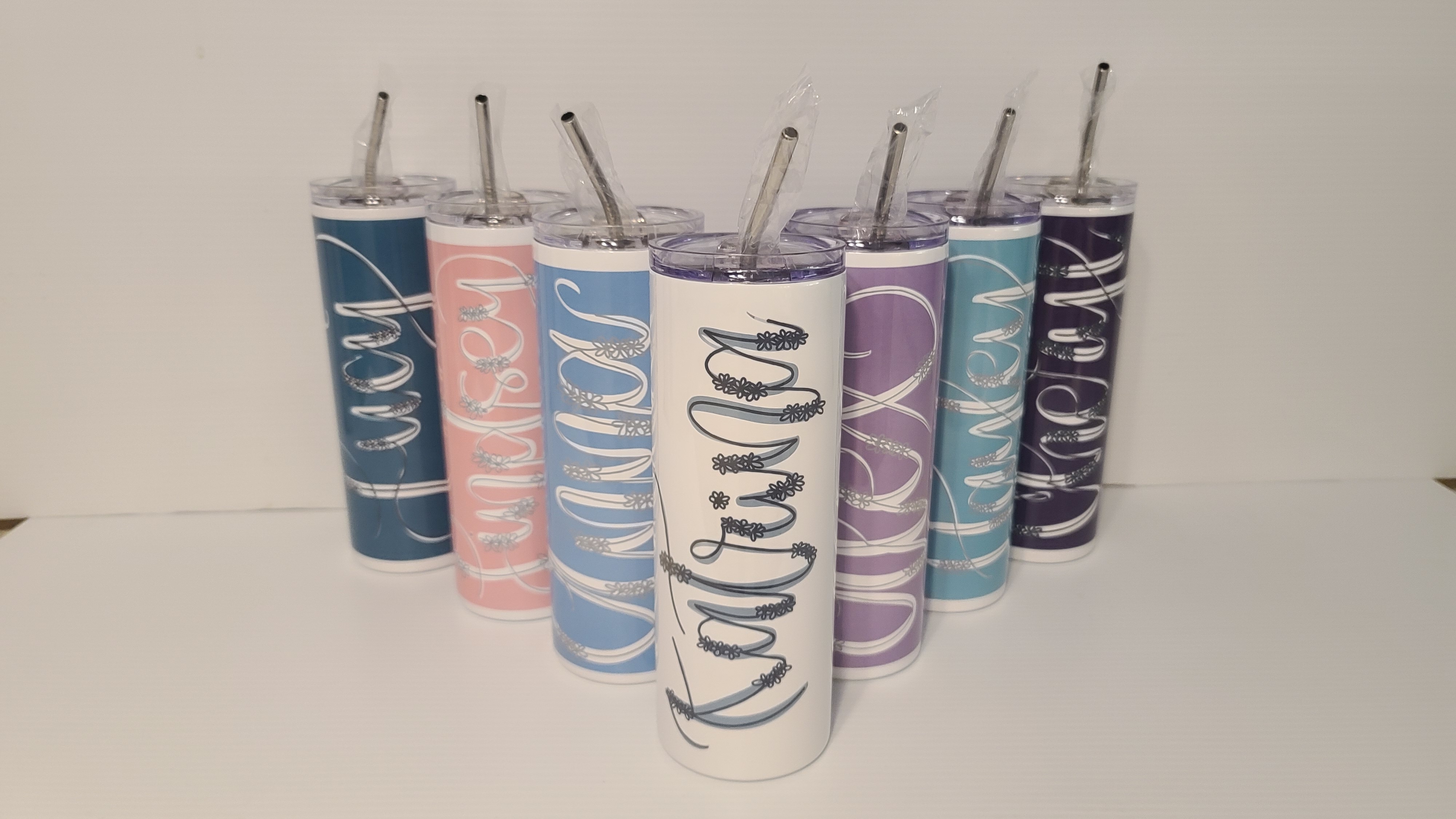 Wedding Party Tumblers made with sublimation printing