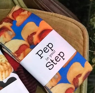PEPPERONI ROLL SOCKS made with sublimation printing