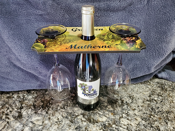 Wine Glass Caddy made with sublimation printing