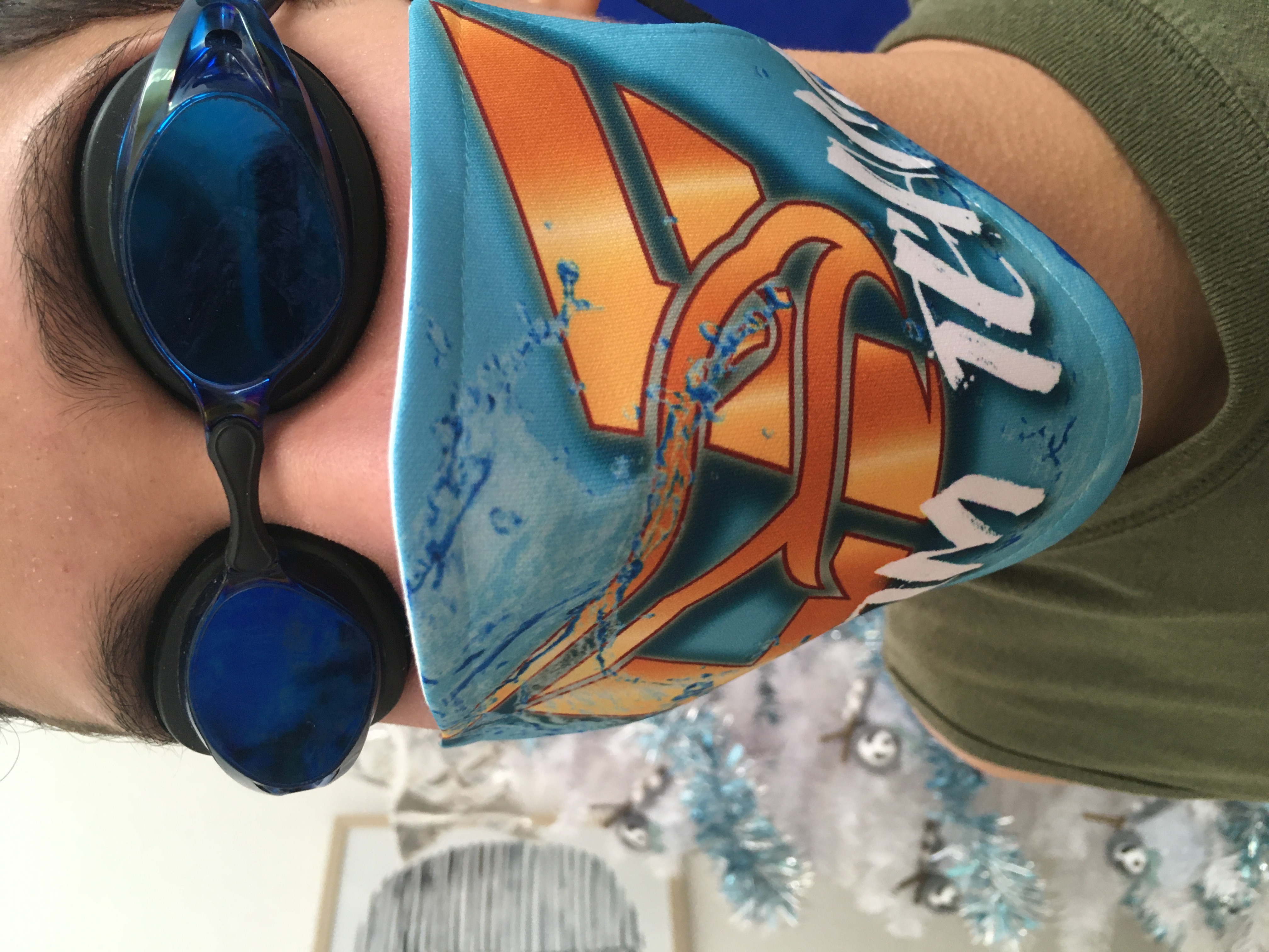 Swim Team Masks made with sublimation printing