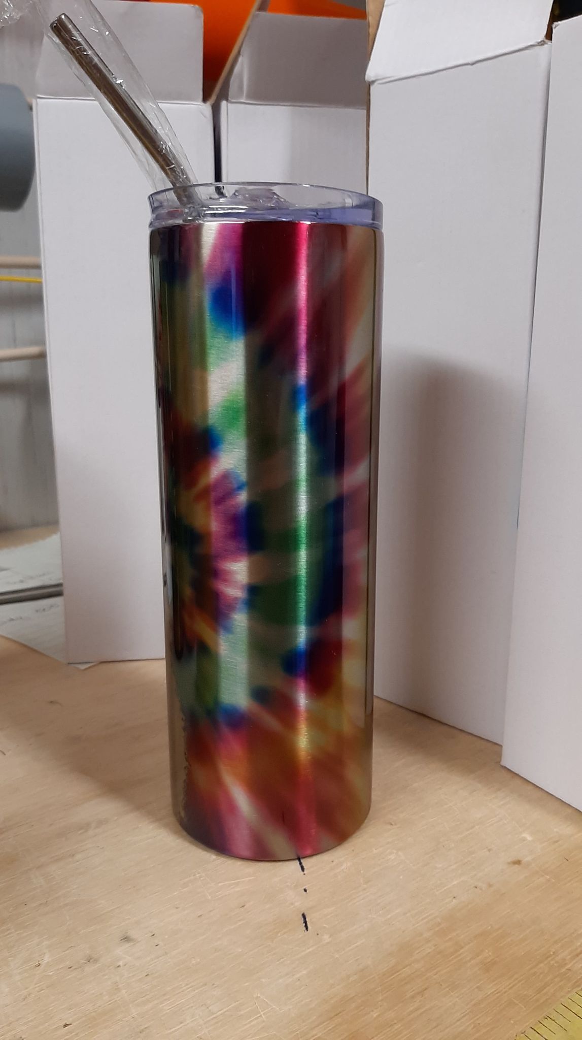 Tie-Dye Tumbler made with sublimation printing