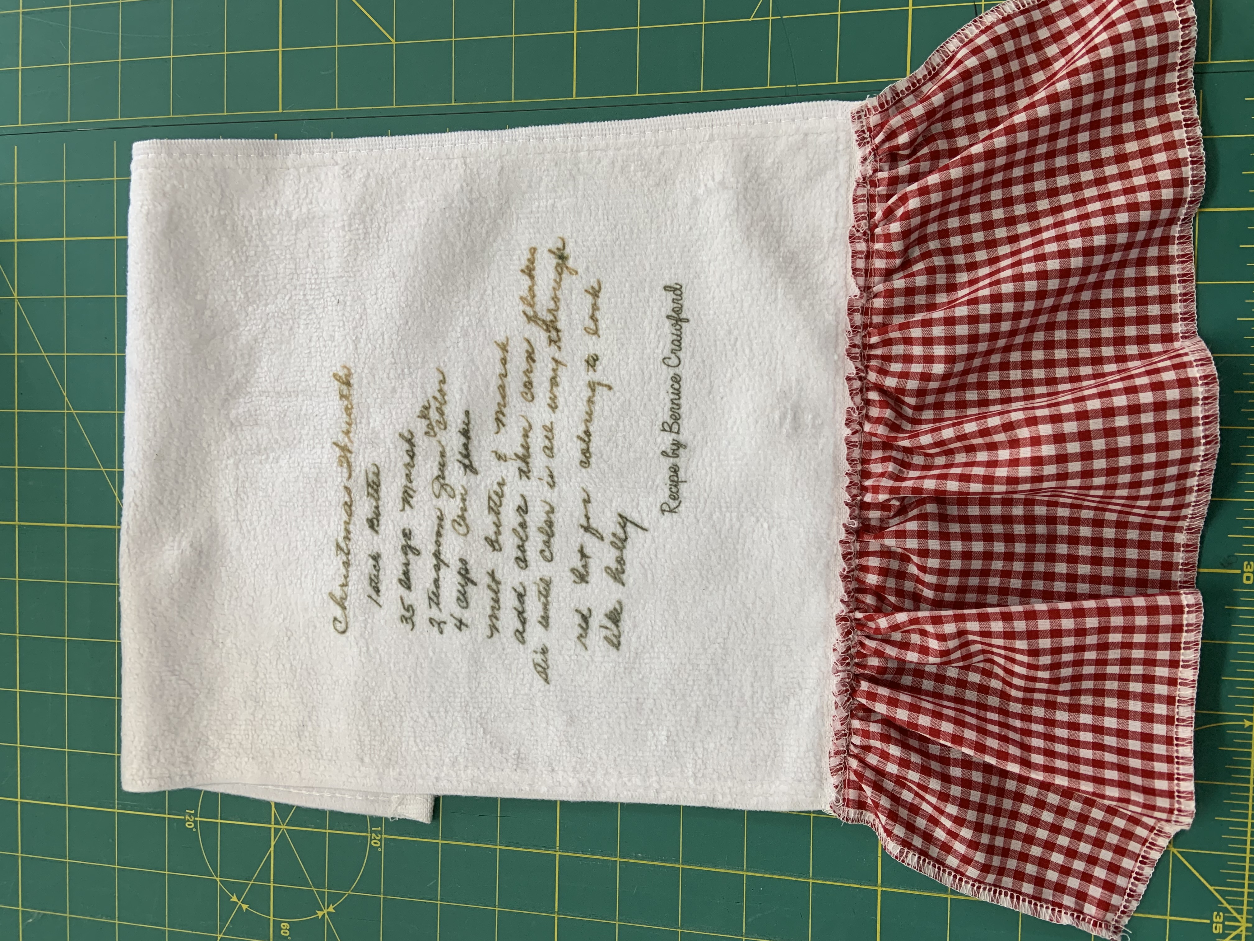 recipe tea towel made with sublimation printing