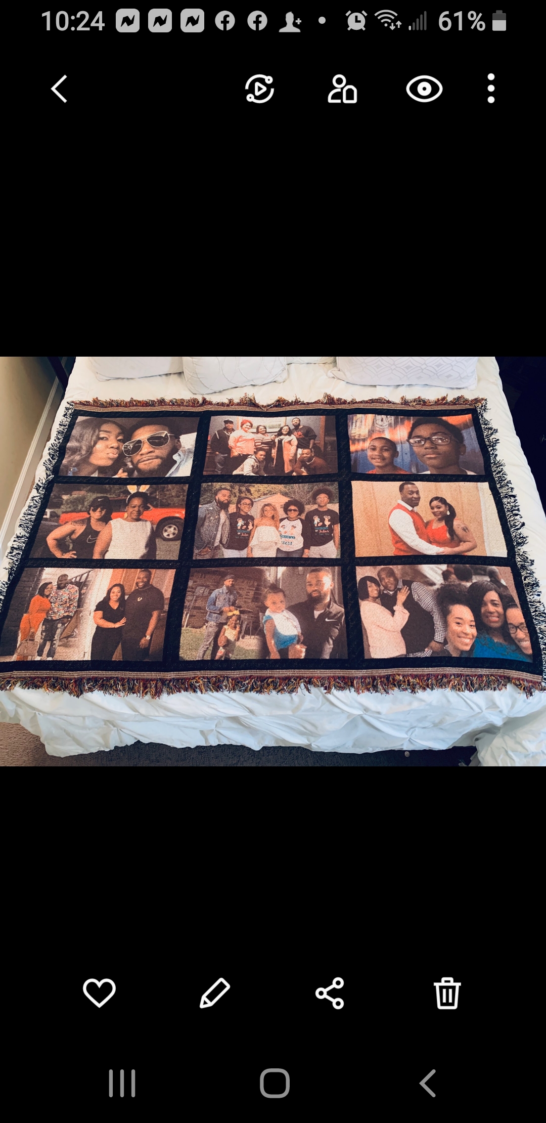 Family Photo Throw Blanket made with sublimation printing
