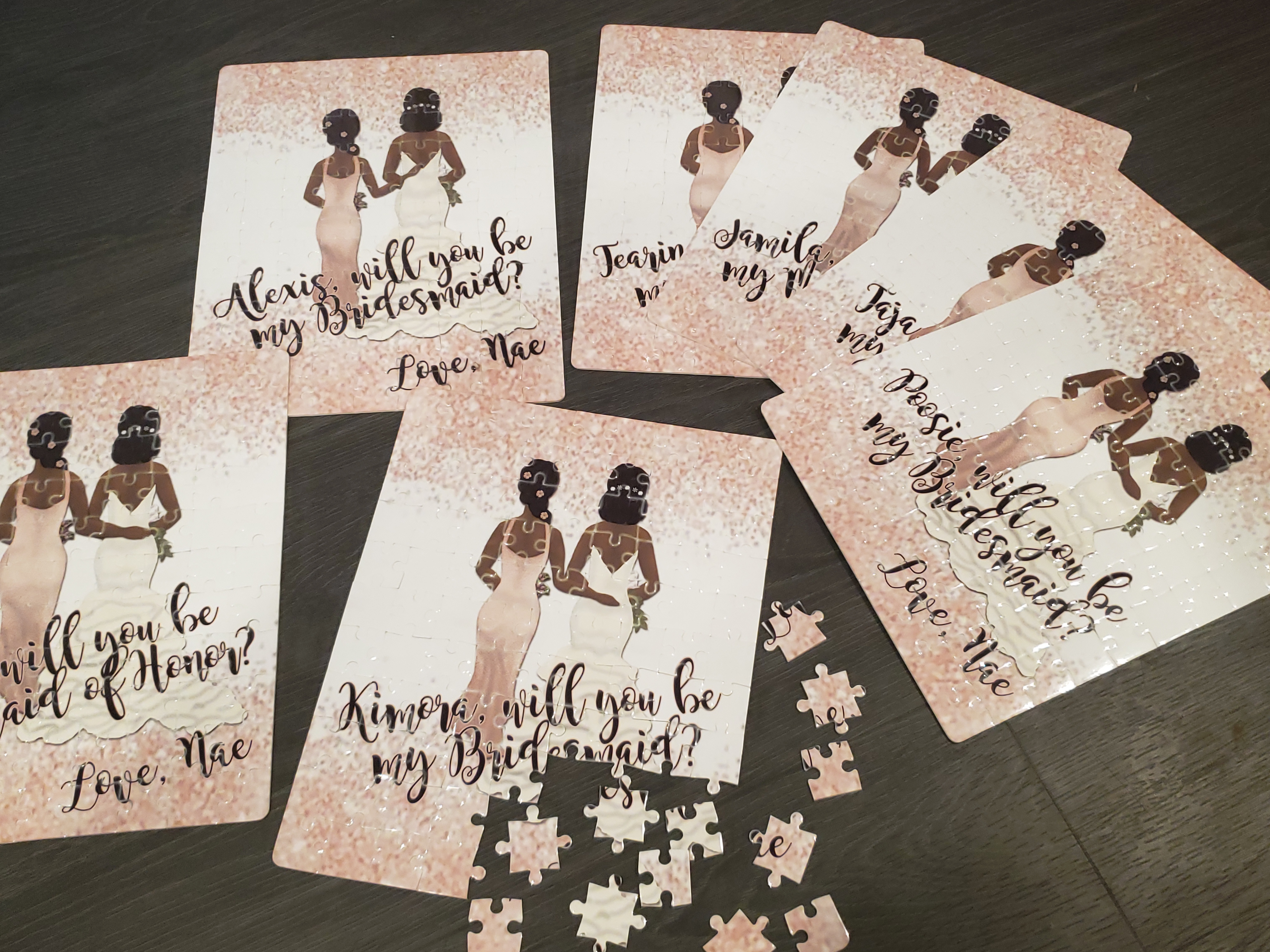 Bridesmaids Proposal Puzzles  made with sublimation printing