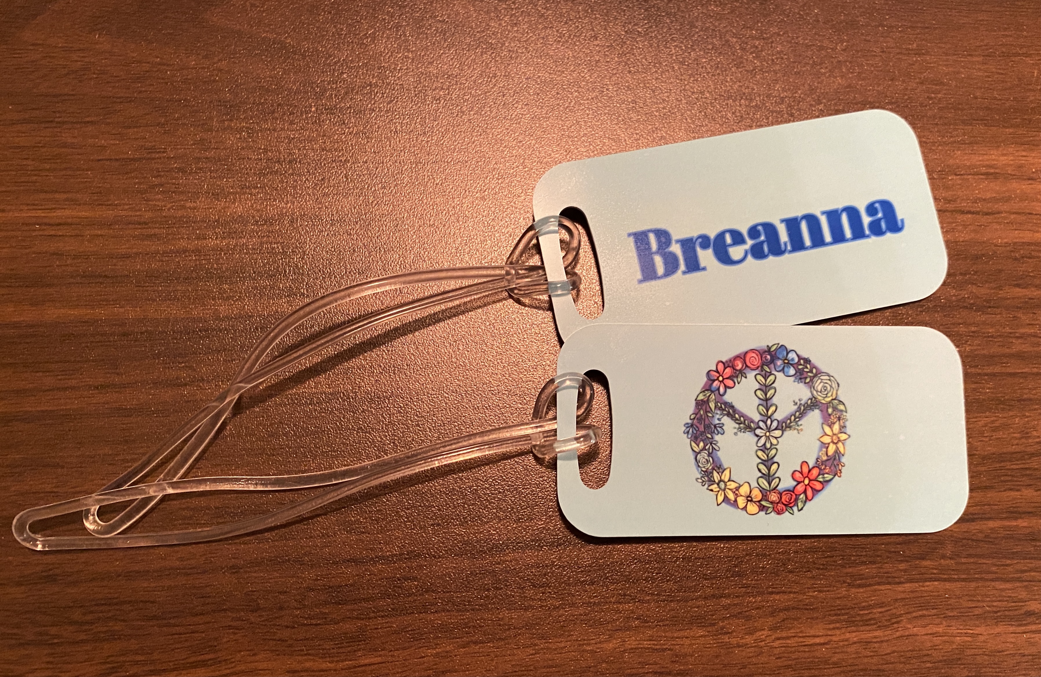 Bag Tag made with sublimation printing