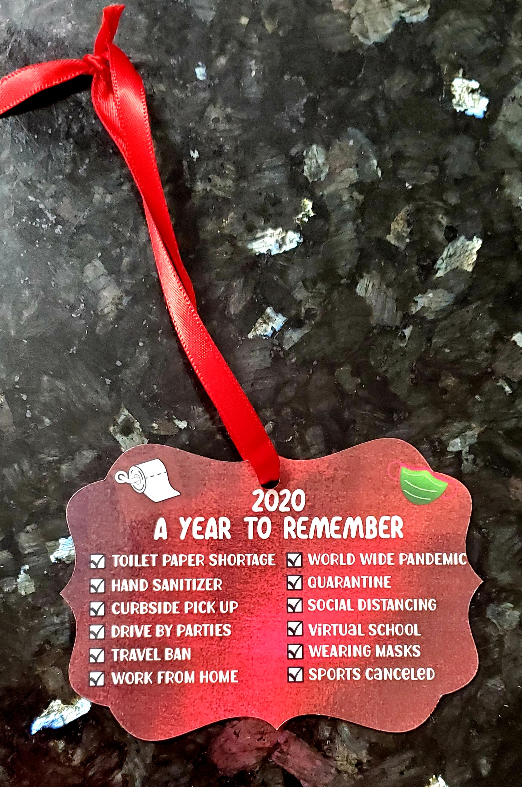 2020 A Year to Remember Ornament made with sublimation printing