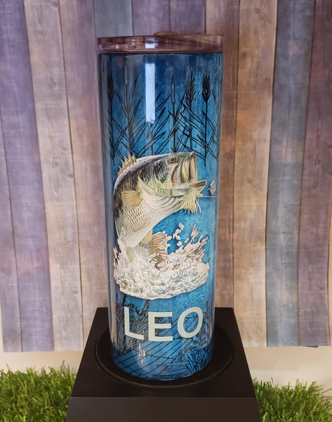 Fishing tumbler made with sublimation printing