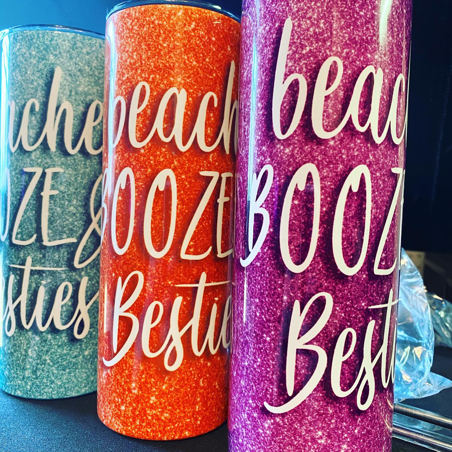 Beach Vacation Custom Tumblers made with sublimation printing